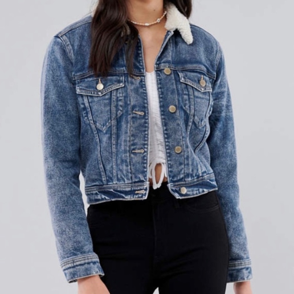 sherpa lined denim jacket | Hollister